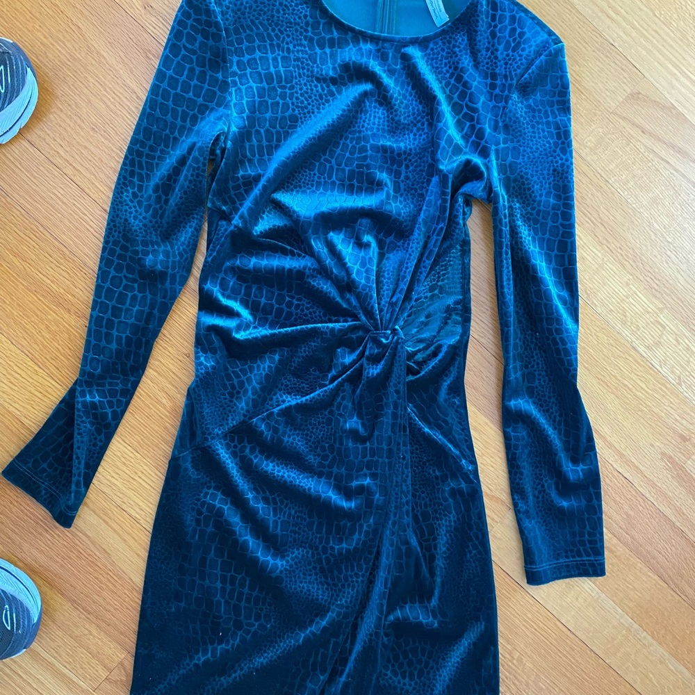 Velvet green textured dress